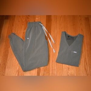 Figs Scrub Set Heathered Olive